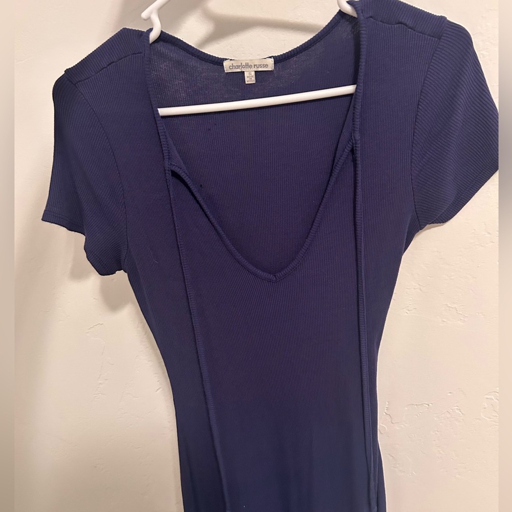 Charlotte Russe Small Navy Blue Sleeved Dress